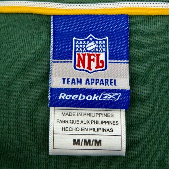 NEW! NFL Reebok Green Bay Packers Button Front Short Sleeve Shirt Green SZ M - Picture 7 of 8